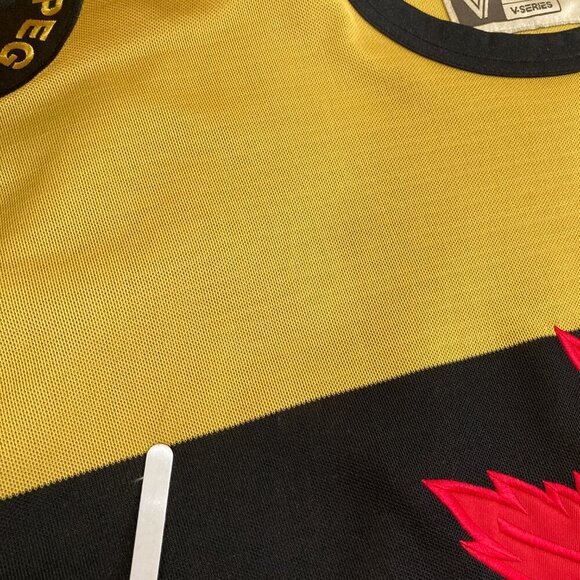 Vintage Team Canada Winnipeg Falcons Nike Hockey Jersey V-Series Gold NHL XL - Picture 3 of 16